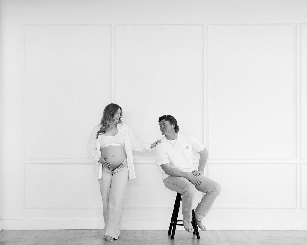 Documentary Style Studio Maternity Photos at The Lumen Room in Austin