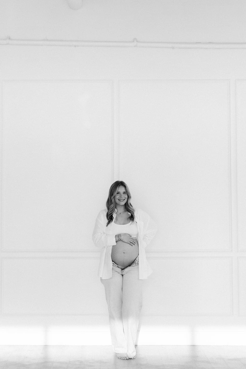 Documentary Style Studio Maternity Photos at The Lumen Room in Austin