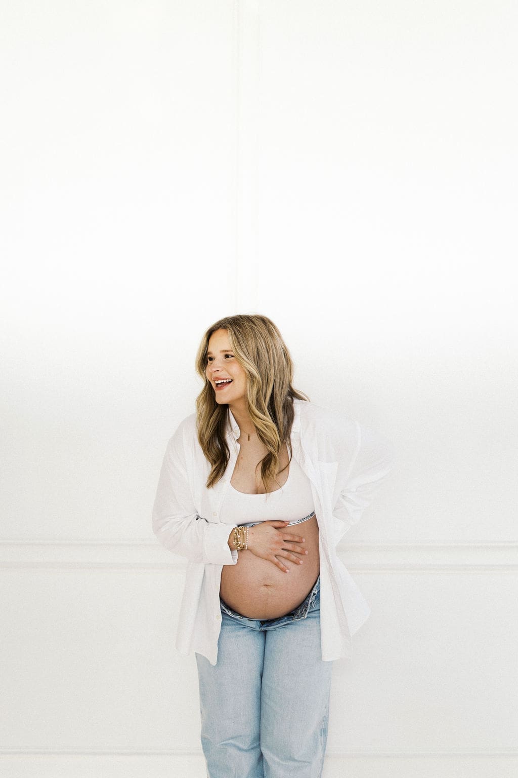 Documentary Style Studio Maternity Photos at The Lumen Room in Austin