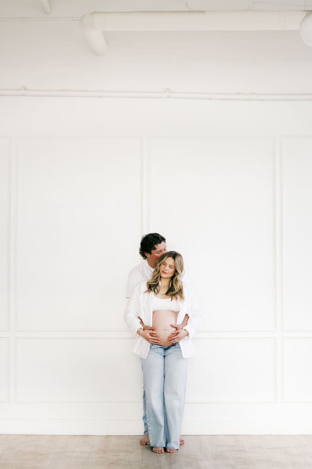 Documentary Style Studio Maternity Photos at The Lumen Room in Austin